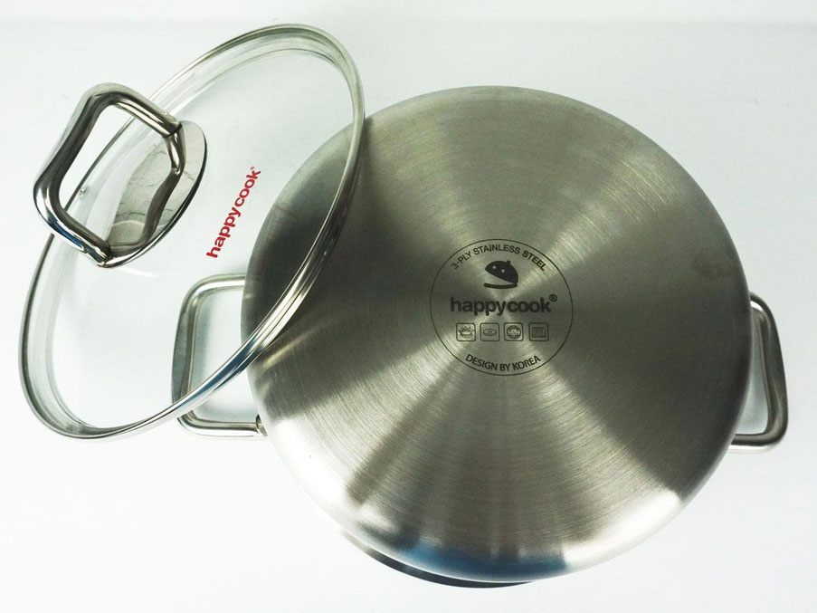 Nồi inox 3 lớp Happy Cook Alvar nắp kính 20cm N20-ALVG