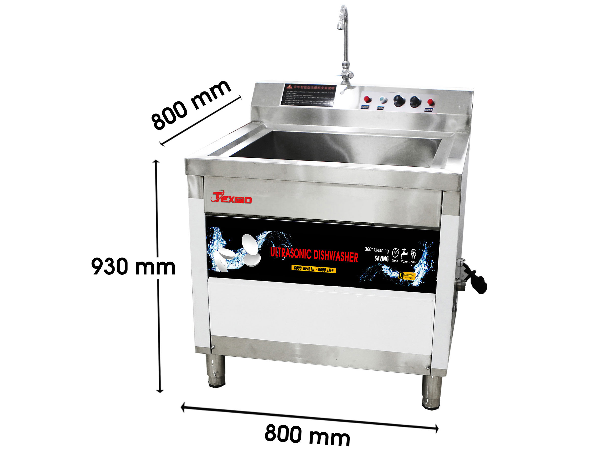 Máy rửa chén bát công nghiệp UltraSonic Texgio Luxury TGU-08XZ1