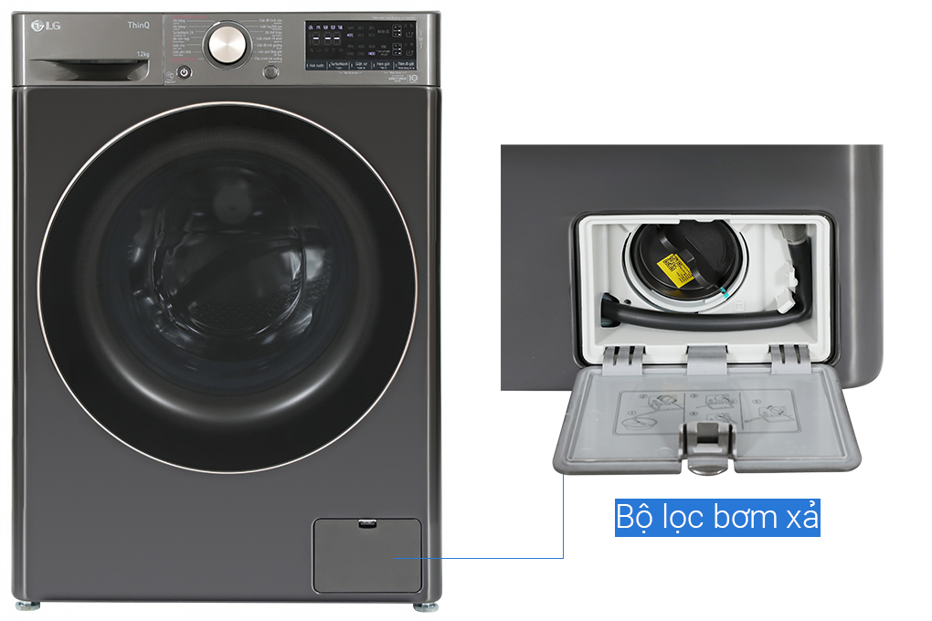 Máy giặt lồng ngang AI LG Inverter 12kg FV1412S3BA