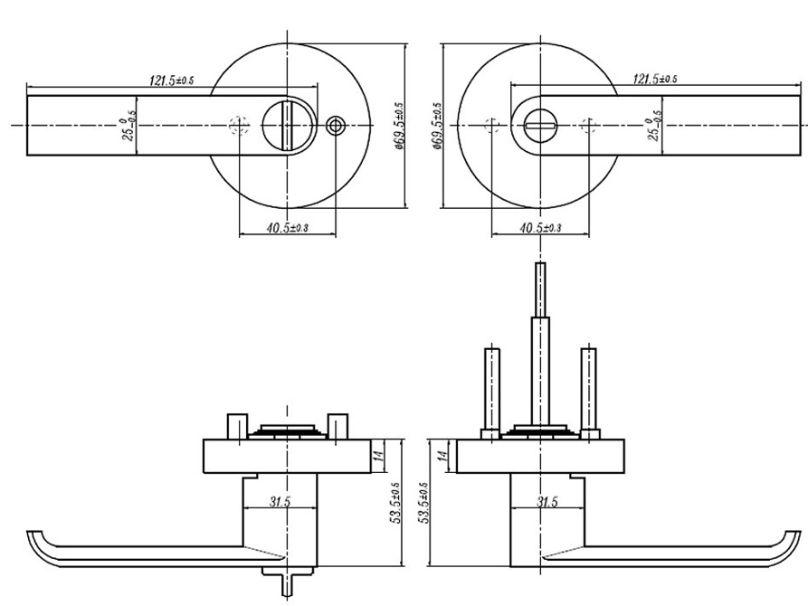 Khóa tay nắm gạt cho cửa phòng vệ sinh Hafele 911.63.226