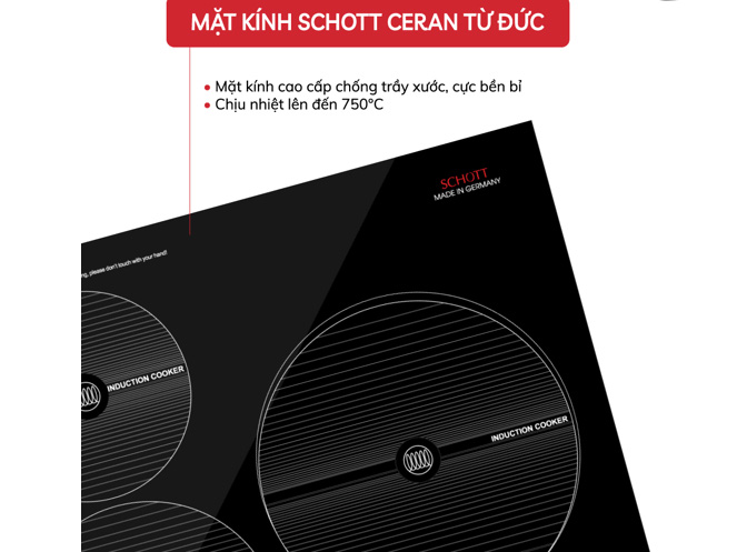 Bếp từ âm Saiko 3 vùng nấu SK-6700