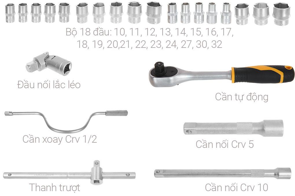 Bộ tuýp 1/2 inch 24 món Tolsen 15141