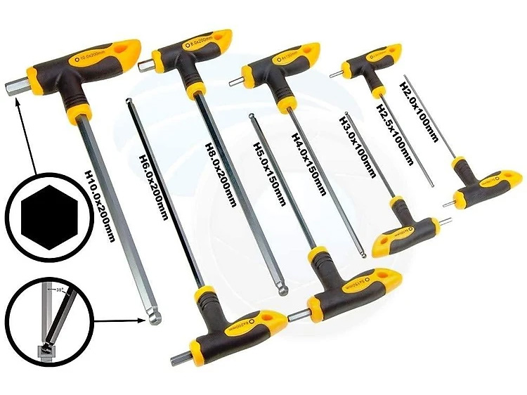 Bộ lục giác chữ T 8 cây Tolsen 20062 (bộ bi)