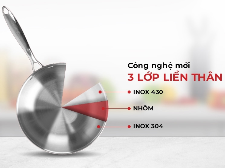 Chảo inox 3 lớp nguyên khối Elmich Trimax EL-3846 size 26cm