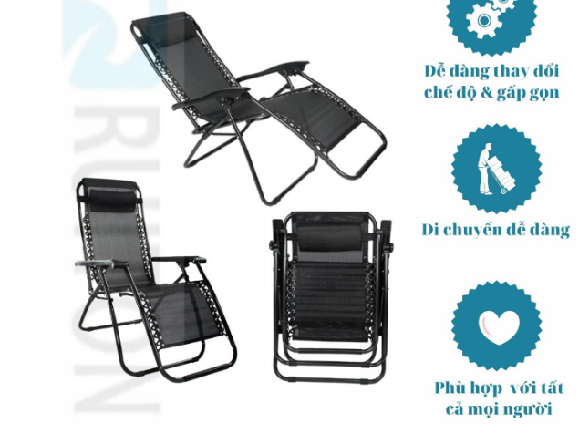 Ghế thư giãn Ruiton 95cm x 15cm x 67cm