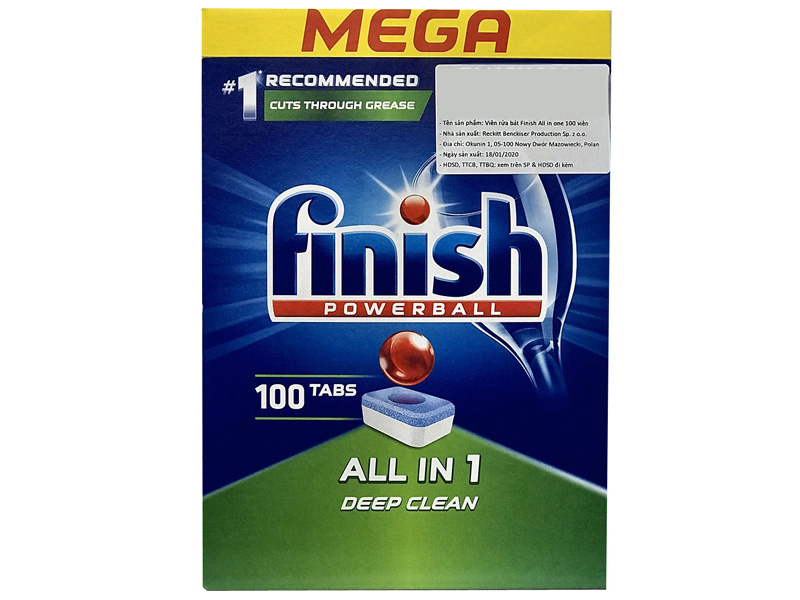 Viên rửa bát Finish All in one (6 tính năng)