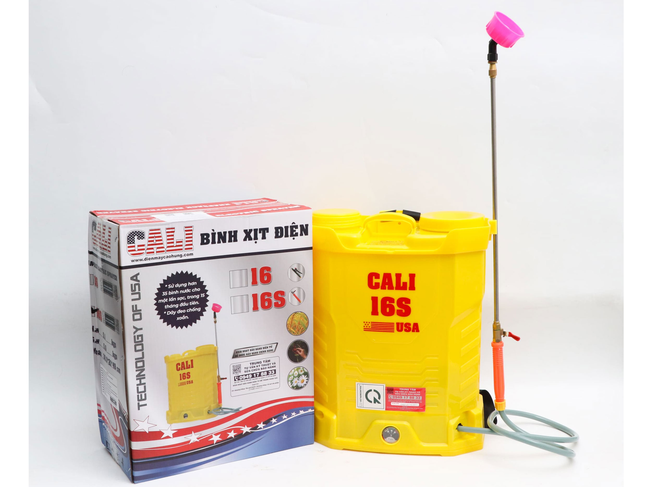 Bình xịt điện Cali 16S màu vàng