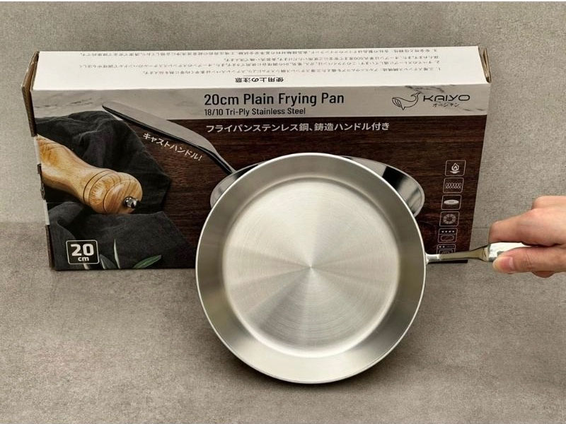 Chảo đúc inox 3 lớp đáy liền Tri-Ply Kaiyo size 20cm