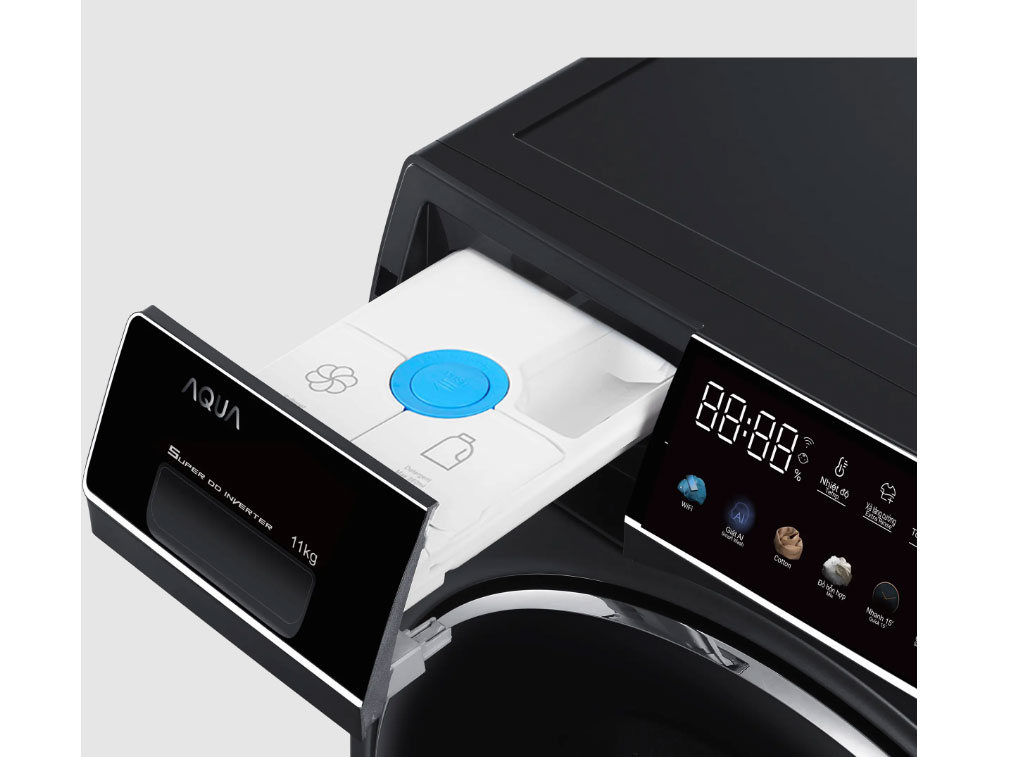 Máy giặt Aqua Inverter 11Kg AQD-DDW1100J.BK (tự động phân bổ nước giặt, xả)