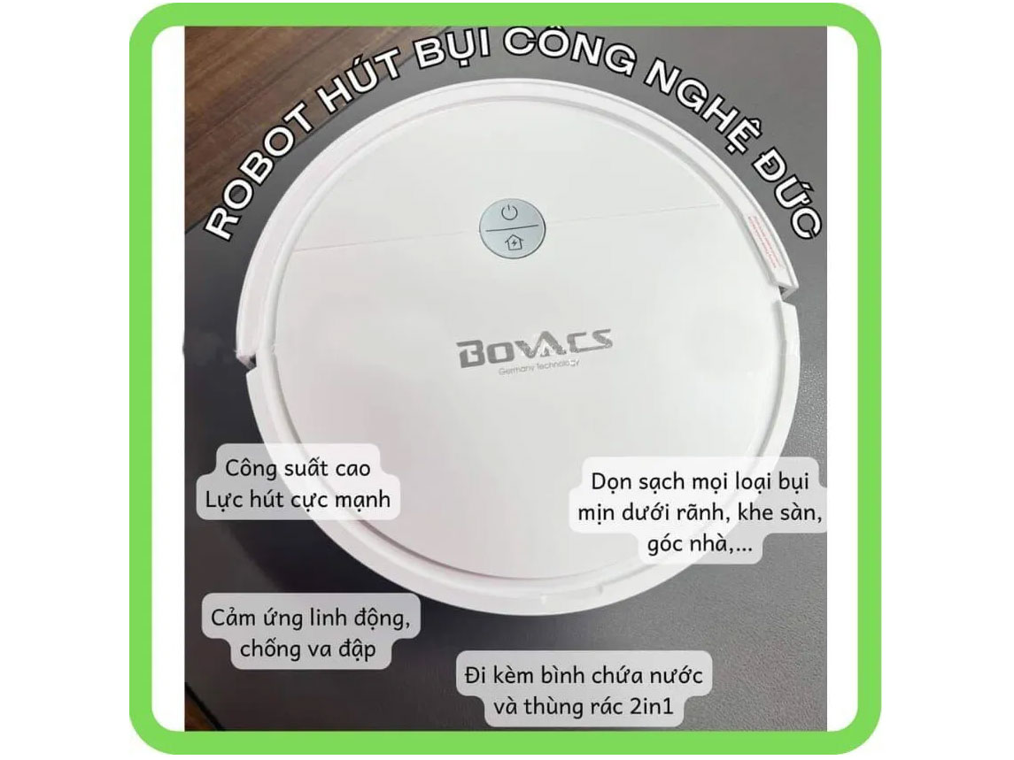 Robot hút bụi lau nhà thông minh Bovacs BRW168