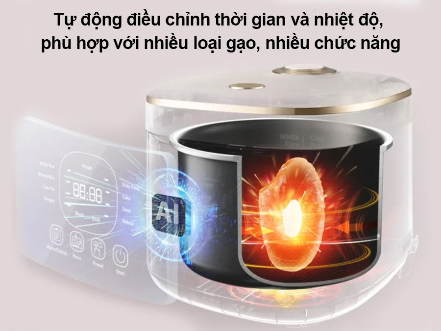 Nồi cơm điện tử Tefal Rice Mate Mini RK515168 0.7 lít