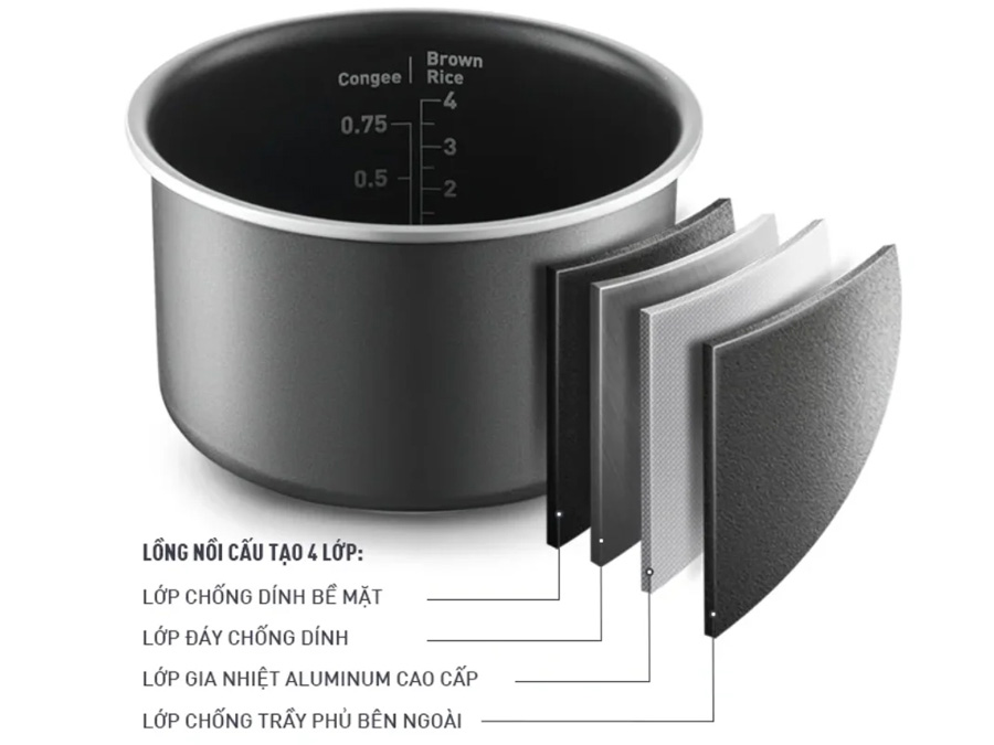 Nồi cơm điện tử Tefal Rice Mate Mini RK515168 0.7 lít