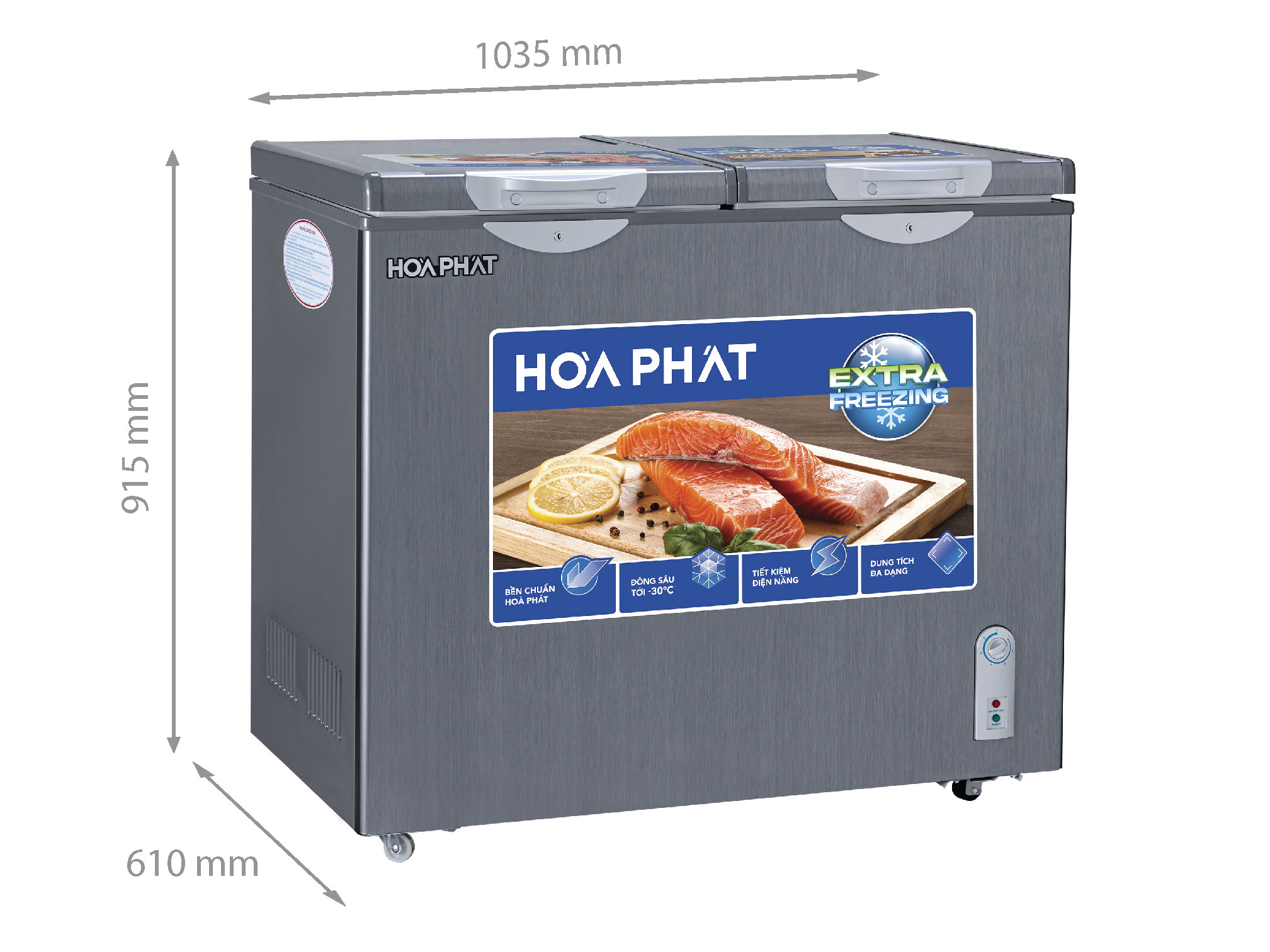 Tủ đông Hòa Phát 2 ngăn 2 cánh HPF BD6205G