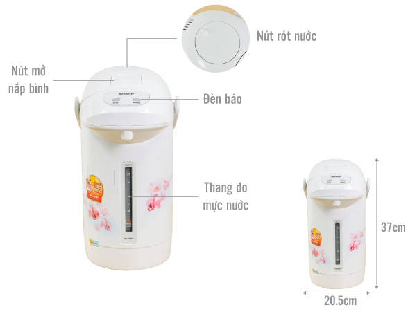 Bình thủy điện Sharp KP-B28SV 2.8 lít - META.vn