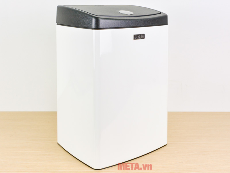 Thùng rác inox nhấn vuông nhỏ Fitis STS1-904 - 15 lít (Trắng)