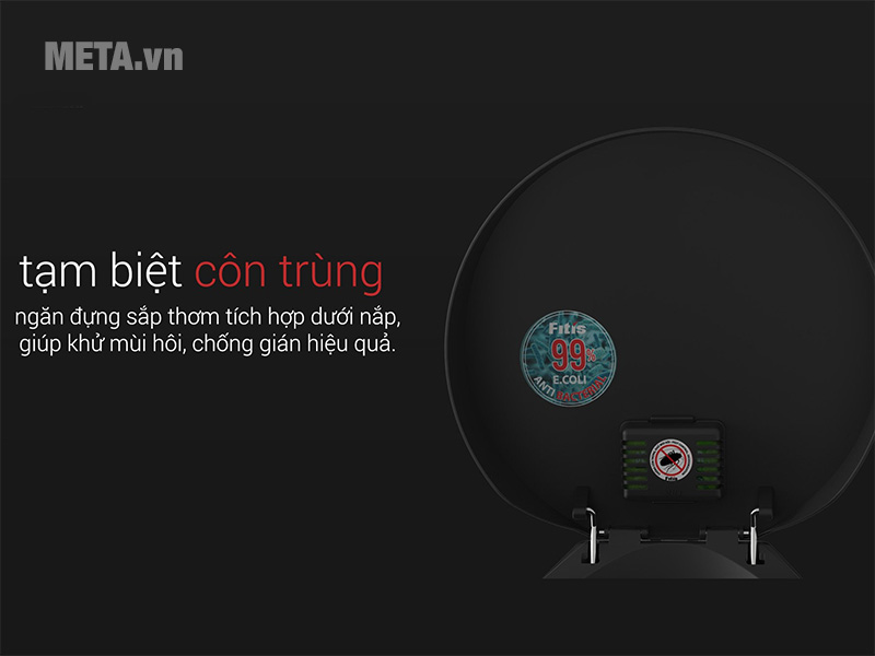 Thùng rác inox nhấn tròn lớn Fitis RTL1-901 - 15 lít (Bạc)