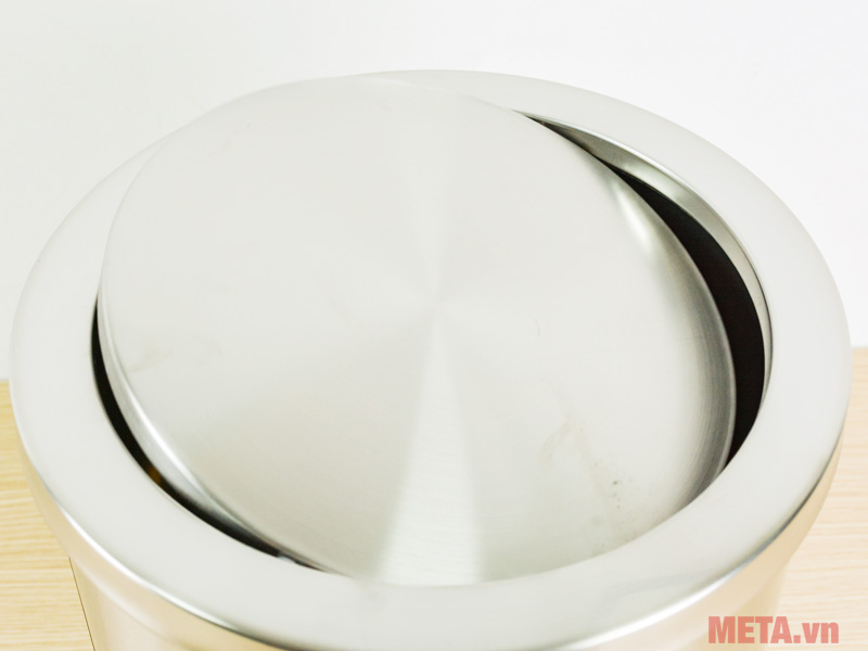 Thùng rác inox tròn nắp lật Vietbin VBA36-H