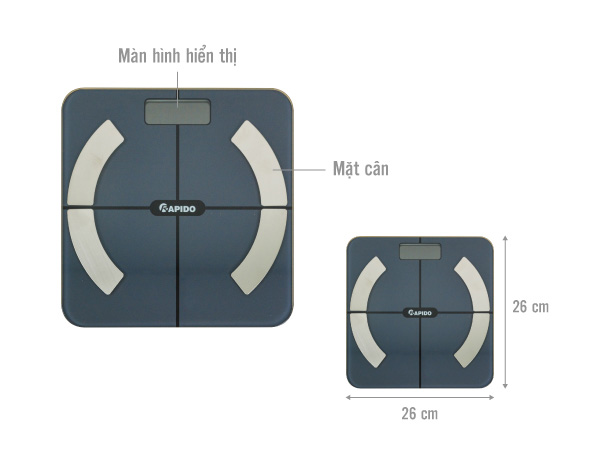 Cân sức khỏe thông minh Rapido RSB02-S (Có bluetooth)