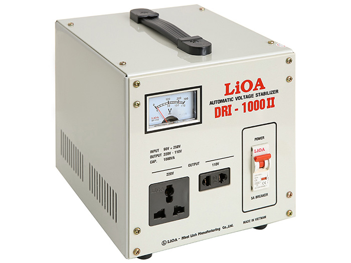 Ổn áp 1 pha Lioa 1KVA DRI 1000II (Dải điện áp đầu vào 90V - 250V)