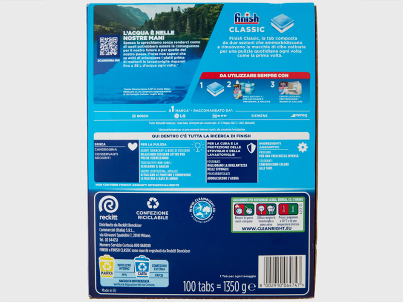 Viên rửa bát Finish Classic 100 viên/hộp