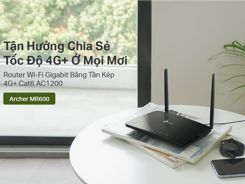 Mr600 Router Router Wifi Gigabit băng tần kép 4G+ Cat6 AC1200 TP-Link Archer MR600 ...