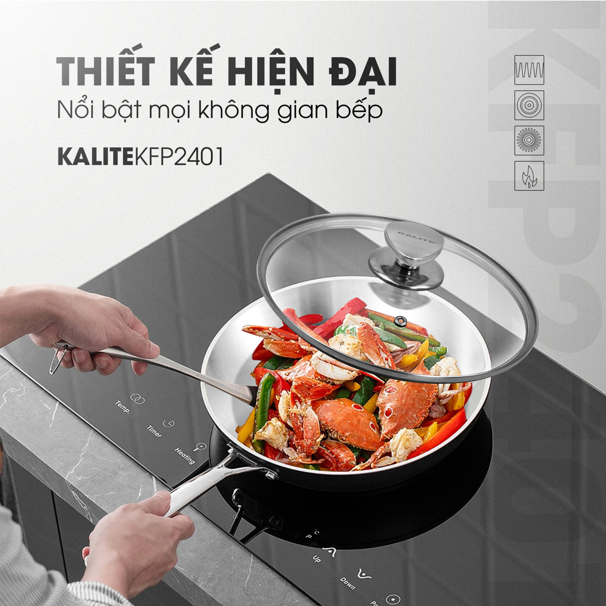 Chảo rán inox liền khối cao cấp Kalite KFP2401 - META.vn