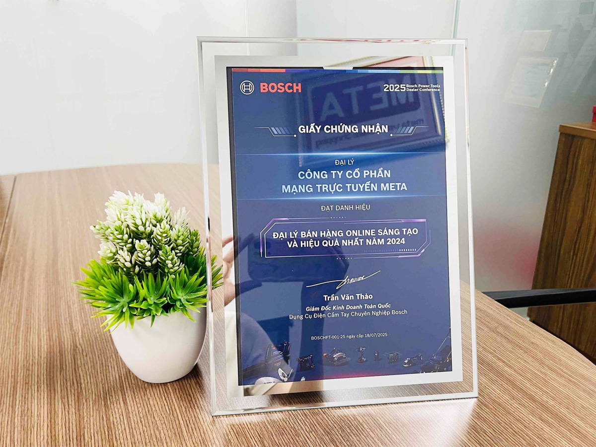Chứng nhận META là đại lý kinh doanh online xuất sắc Bosch 2024