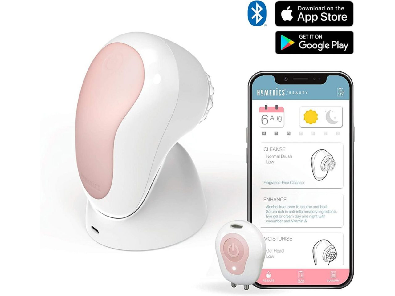 Máy rửa mặt siêu âm 3D và phân tích da Homedics FAC-700-EU