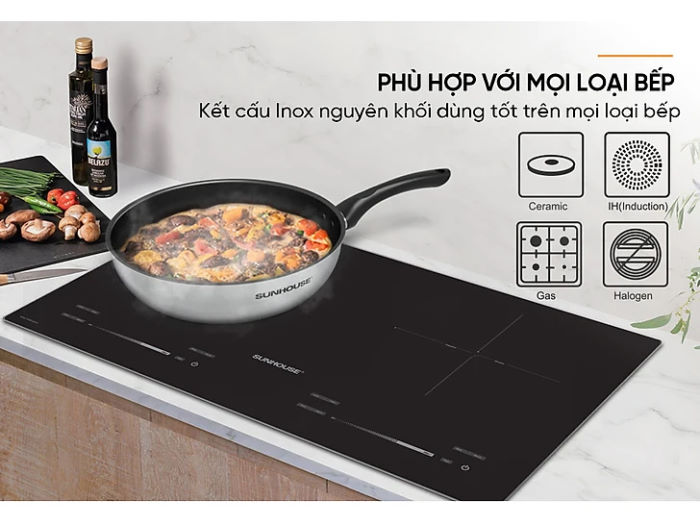 Chảo inox Sunhouse DESIRE DE24M - 24cm