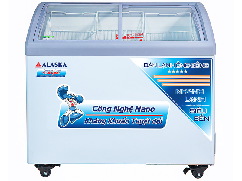 Tủ đông nắp kính cong Alaska KC-210C 300 lít