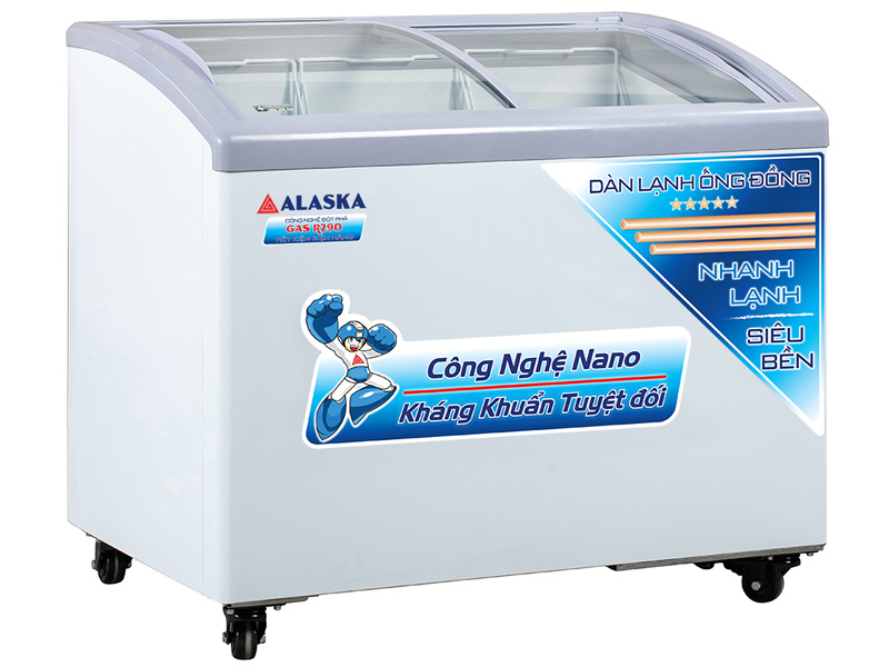 Tủ đông nắp kính cong Alaska KC-210C 300 lít