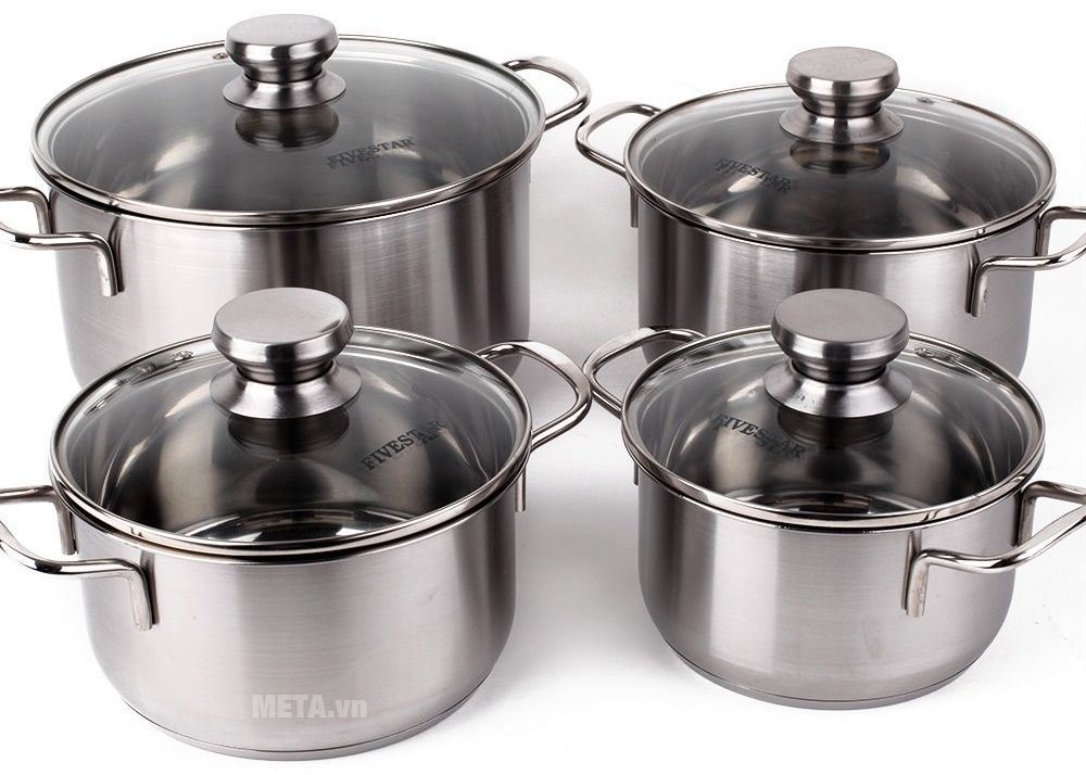 Bộ 4 cái - 3 đáy nắp kính Fivestar FS08CG làm từ chất liệu cao cấp, bền bỉ Bộ 4 cái - 3 đáy nắp kính Fivestar FS08CG làm từ chất liệu cao cấp, bền bỉ
