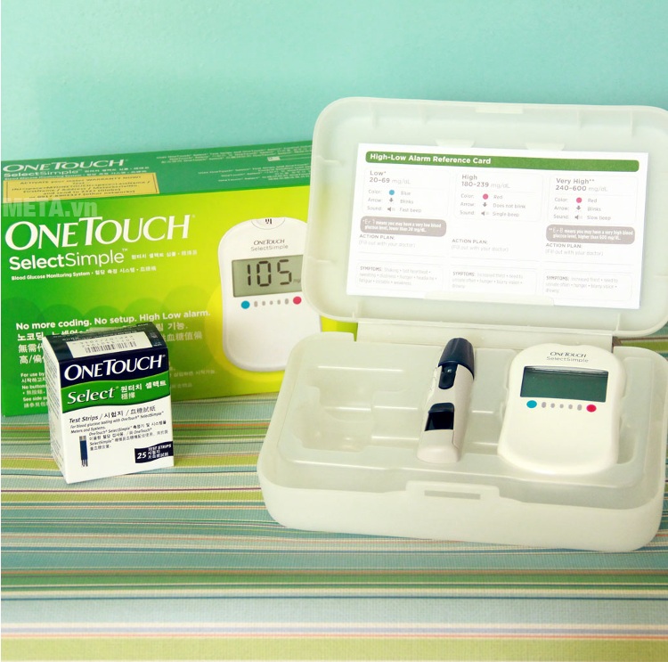 Máy đo đường huyết Johnson & Johnson Onetouch Select Simple với trọn bộ. Máy đo đường huyết Johnson & Johnson Onetouch Select Simple với trọn bộ.