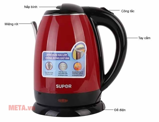 Bình đun siêu tốc Supor SWF15S06AVN 1,5 lít