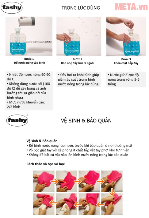 Túi chườm nóng lạnh Fashy 6705 bọc len màu xám