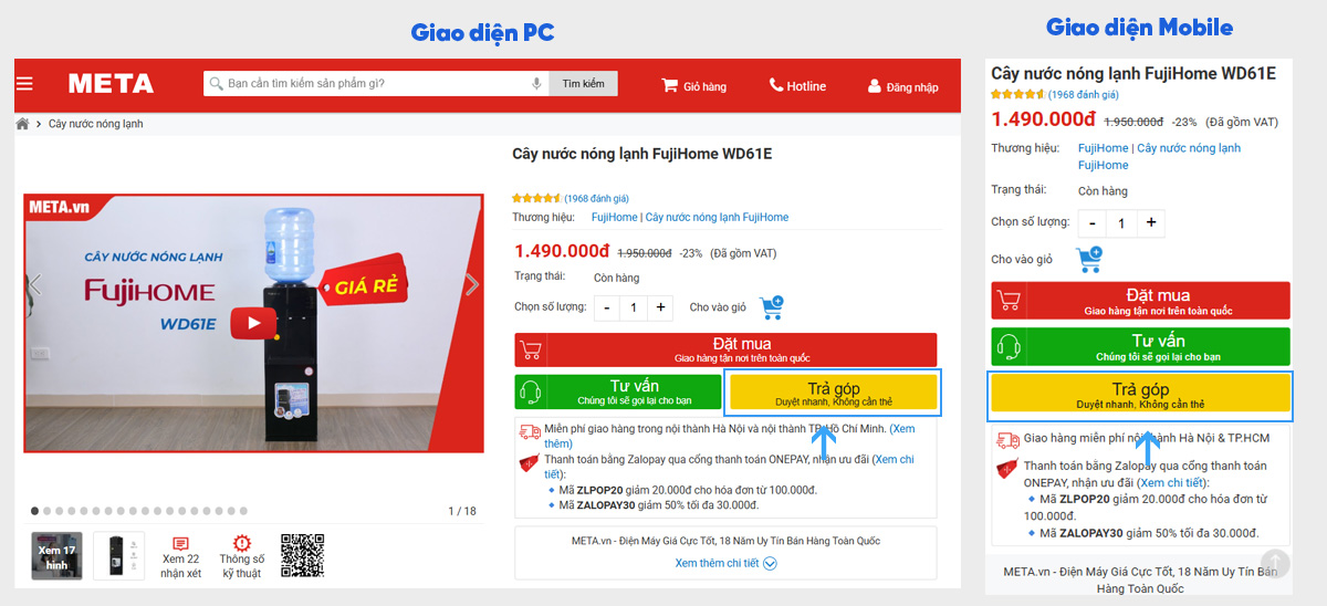Hướng dẫn mua hàng trả góp qua Home Credit