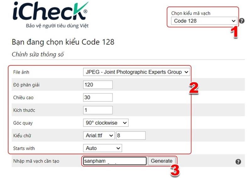 Cách tạo mã vạch bằng iCheck Scanner