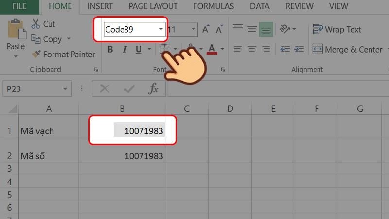 Cách tạo mã vạch bằng Excel