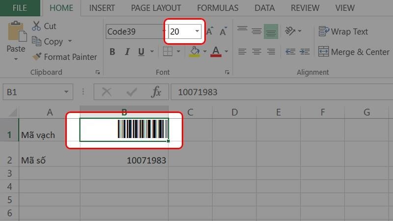 Cách tạo mã vạch bằng Excel