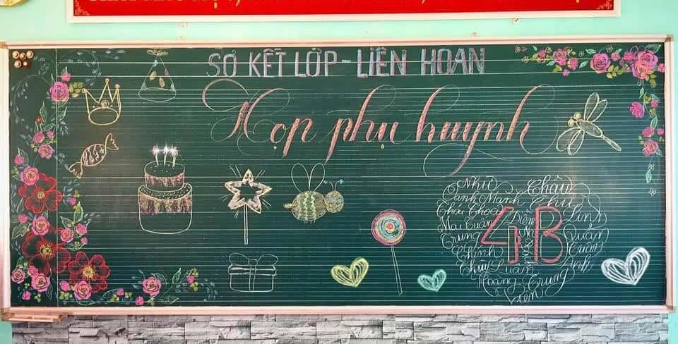 Trang trí ban họp phụ huynh cuối năm.